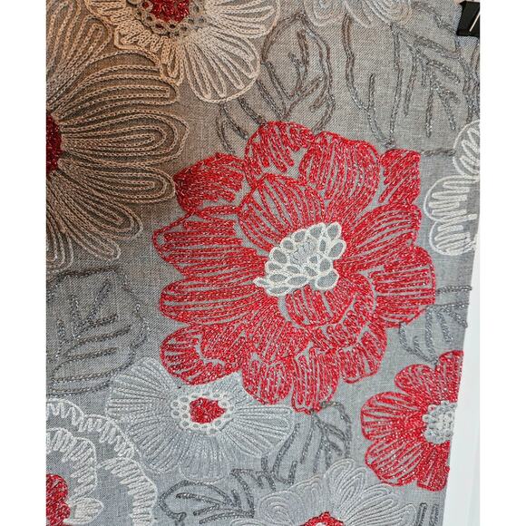 Holiday Table Runner Signature Homestyle 52" x 16" Linen Sparkle Embroidery - Picture 3 of 9